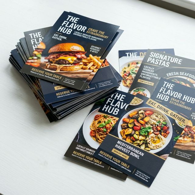 Restaurant promotional flyer printed by Print n Post